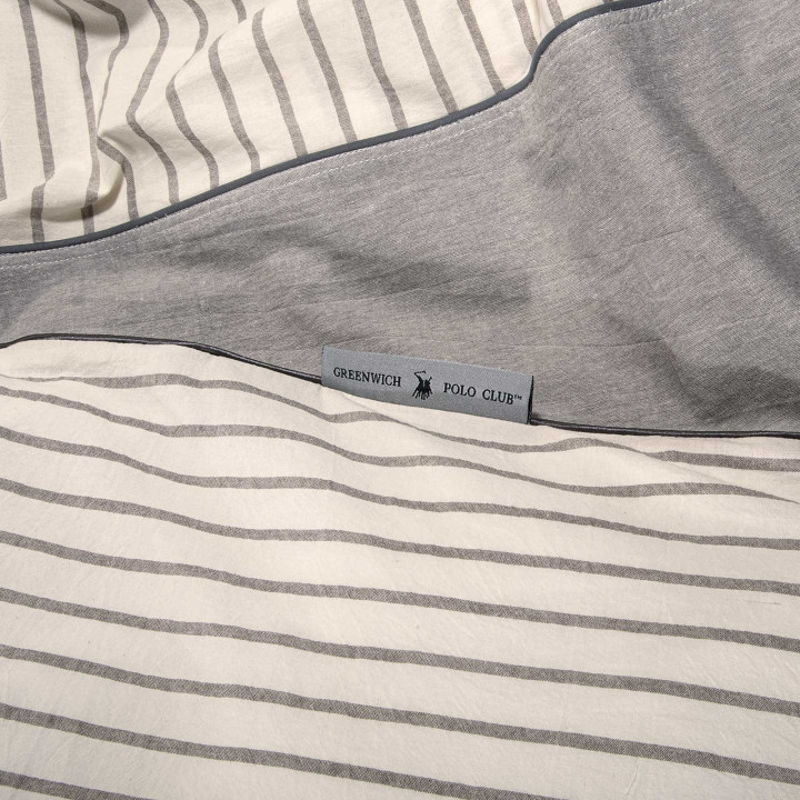 2296 ΣΕΤ ΣΕΝΤΟΝΙΑ prewashed GREY, WHITE KING SIZE GREENWICH