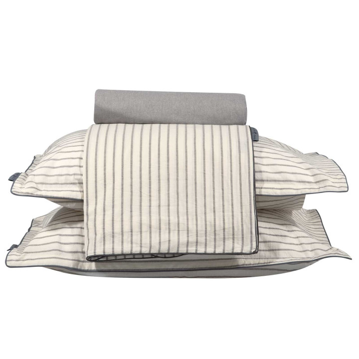 2296 ΣΕΤ ΣΕΝΤΟΝΙΑ prewashed GREY, WHITE KING SIZE GREENWICH