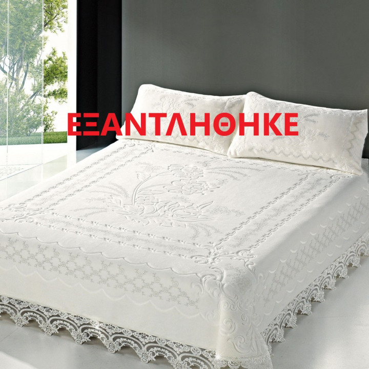 Σετ Κουβέρτα Βελουτέ BELPLA 820 Υπέρδιπλη 220x240 Λευκό