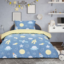 Σετ Σεντόνια Μονά με Λάστιχο - Space