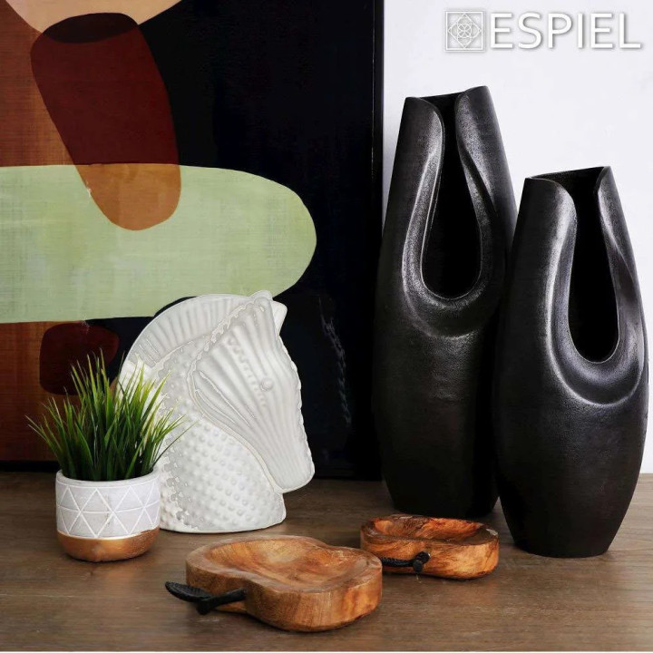 Διακοσμητικό Βάζο DEP136 15x15x31cm Grey Espiel