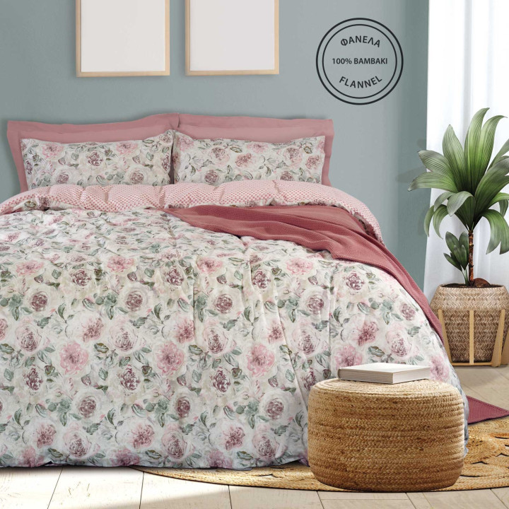 9490 ΣΕΤ ΠΑΠΛΩΜΑΤΟΘΗΚΗ ΜΟΝΗ HAPPY FLANNEL