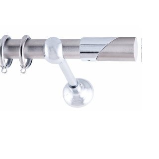 ΚΟΥΡΤΙΝΟΞΥΛΟ RETRO FRANS Φ25 ΝΙΚΕΛ ΜΑΤ ΜΕ ΧΡΩΜΙΟ ΕΞΑΡΤΗΜΑΤΑ