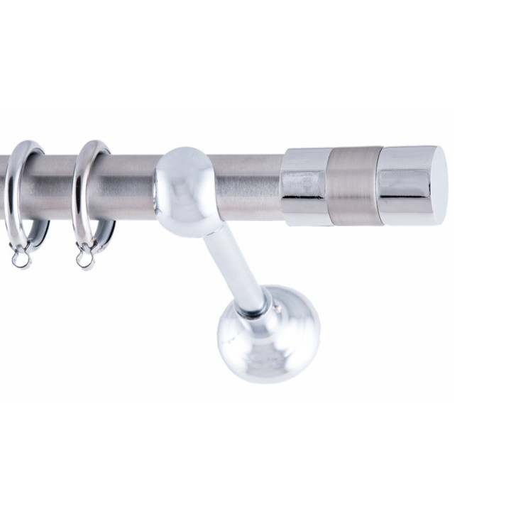 ΚΟΥΡΤΙΝΟΞΥΛΟ DIVA FRANS Φ25 ΝΙΚΕΛ ΜΑΤ ΜΕ ΧΡΩΜΙΟ ΕΞΑΡΤΗΜΑΤΑ