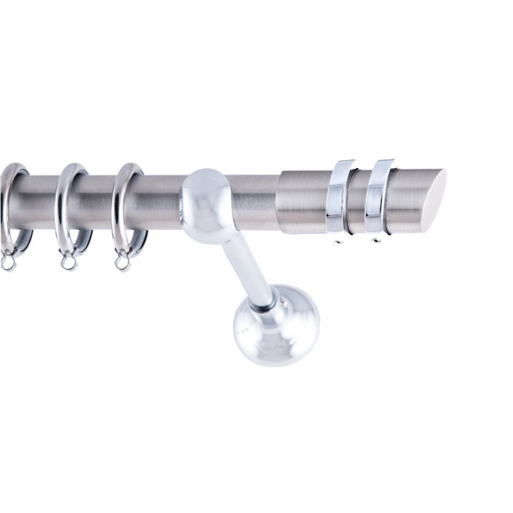 ΚΟΥΡΤΙΝΟΞΥΛΟ TWO RINGS FRANS Φ25 ΝΙΚΕΛ ΜΑΤ ΜΕ ΧΡΩΜΙΟ ΕΞΑΡΤΗΜΑΤΑ