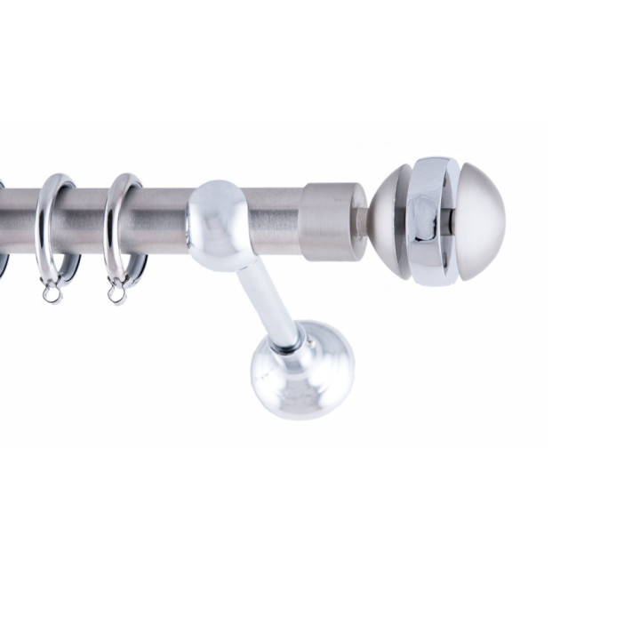 ΚΟΥΡΤΙΝΟΞΥΛΟ AMORE FRANS Φ25 ΝΙΚΕΛ ΜΑΤ ΜΕ ΧΡΩΜΙΟ ΕΞΑΡΤΗΜΑΤΑ