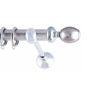 ΚΟΥΡΤΙΝΟΞΥΛΟ VALENZA FRANS Φ25 ΝΙΚΕΛ ΜΑΤ ΜΕ ΧΡΩΜΙΟ ΕΞΑΡΤΗΜΑΤΑ