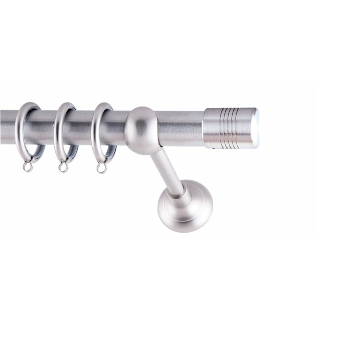 ΚΟΥΡΤΙΝΟΞΥΛΟ BISTRO FRANS Φ25 ΝΙΚΕΛ ΜΑΤ ΜΕ ΝΙΚΕΛ ΜΑΤ ΕΞΑΡΤΗΜΑΤΑ