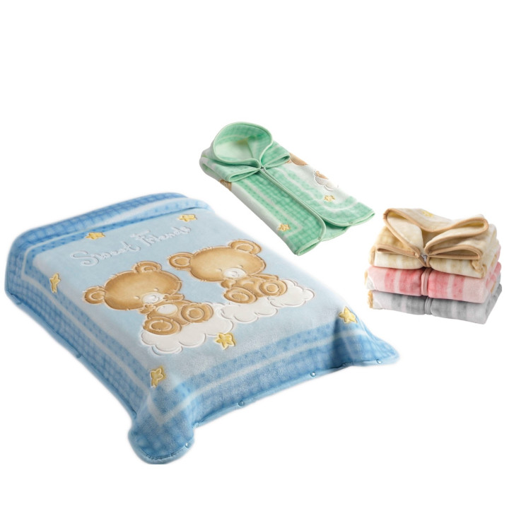 Κουβέρτα βελουτέ-Βριφικός υπνόσακος Πράσινο