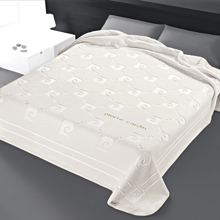 Κουβέρτα Βελουτέ Pierre Cardin Υπέρδιπλη 220x240 Λευκό