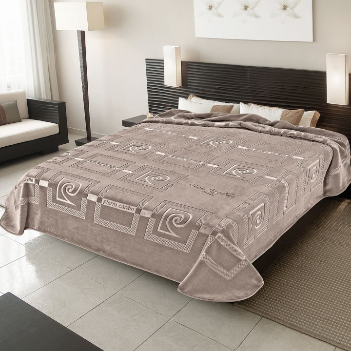 Κουβέρτα Βελουτέ Pierre Cardin 657 Υπέρδιπλη 220x240 Γκρι