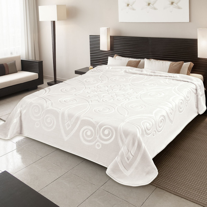 Κουβέρτα Βελουτέ BELPLA 516 Υπέρδιπλη 220x240 Λευκό