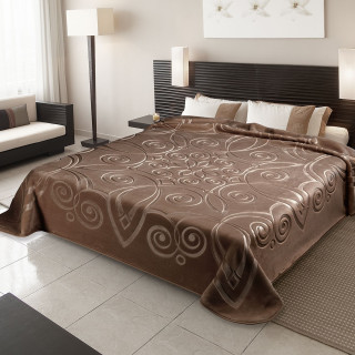 Κουβέρτα Βελουτέ BELPLA 516 Υπέρδιπλη 220x240 Καφέ