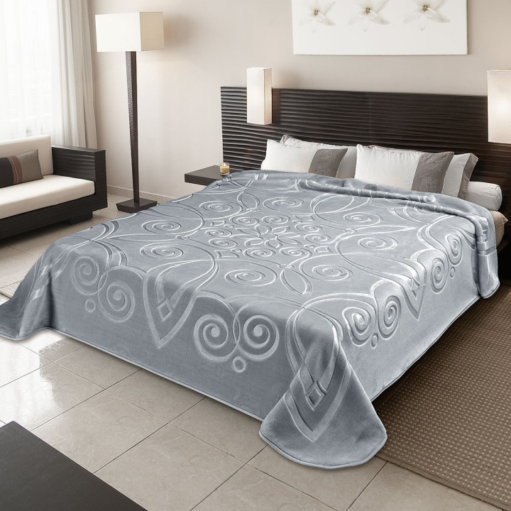 Κουβέρτα Βελουτέ BELPLA 516 Υπέρδιπλη 220x240 Γκρι