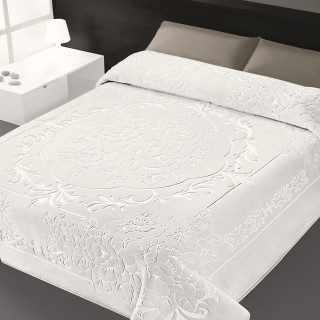 Κουβέρτα Βελουτέ BELPLA 502 Υπέρδιπλη 220x240 Λευκό