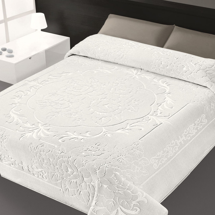 Κουβέρτα Βελουτέ BELPLA 502 Υπέρδιπλη 220x240 Λευκό