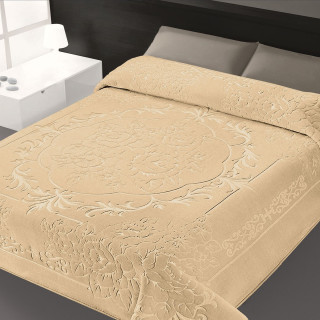 Κουβέρτα Βελουτέ BELPLA 502 Υπέρδιπλη 220x240 Μπεζ