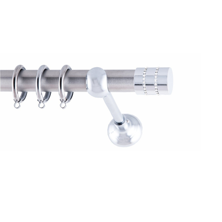 ΚΟΥΡΤΙΝΟΞΥΛΟ BAR STRASS ΧΡΩΜΙΟ FRANS Φ25 ΝΙΚΕΛ ΜΑΤ ΜΕ ΧΡΩΜΙΟ