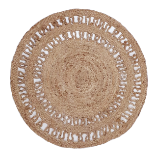 ΠΛΕΚΤΟ ΣΤΡΟΓΓΥΛΟ ΧΑΛΑΚΙ ΓΙΟΥΤΑ LACE NATURAL ΜΠΕΖ- ΔΙΑΜ.120