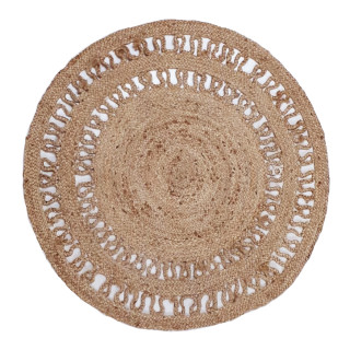 ΠΛΕΚΤΟ ΣΤΡΟΓΓΥΛΟ ΧΑΛΑΚΙ ΓΙΟΥΤΑ LACE NATURAL ΜΠΕΖ- ΔΙΑΜ.120