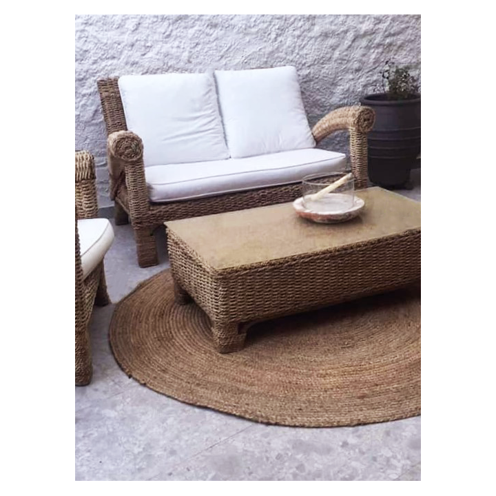 ΠΛΕΚΤΟ ΣΤΡΟΓΓΥΛΟ ΧΑΛΑΚΙ ΓΙΟΥΤΑ LACE NATURAL ΜΠΕΖ- ΔΙΑΜ.120