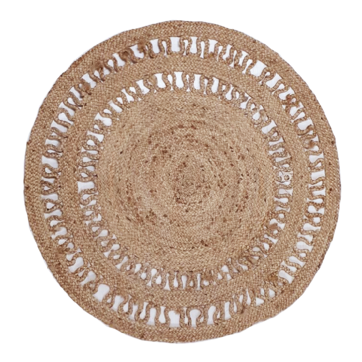 ΠΛΕΚΤΟ ΣΤΡΟΓΓΥΛΟ ΧΑΛΑΚΙ ΓΙΟΥΤΑ LACE NATURAL ΜΠΕΖ- ΔΙΑΜ.100 17.009 roundlalace