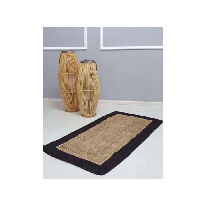 ΠΛΕΚΤΟ ΟΡΘΟΓΩΝΙΟ ΧΑΛΙ ΓΙΟΥΤΑ ΜΑΥΡΗ ΚΟΡΝΙΖΑ 70Χ140cm