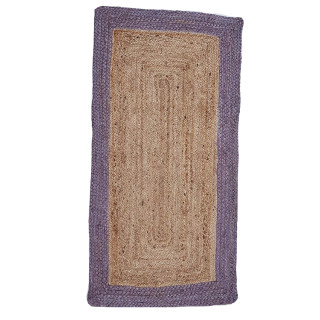 ΠΛΕΚΤΟ ΟΡΘΟΓΩΝΙΟ ΧΑΛΙ ΓΙΟΥΤΑ ΜΕ ΓΚΡΙ ΚΟΡΝΙΖΑ 70Χ140cm