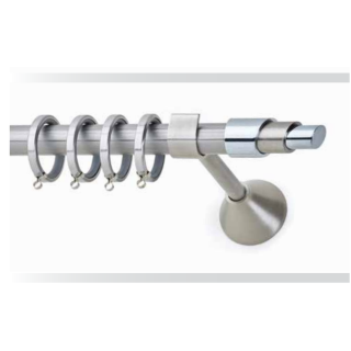 inox κουρτινόβεργα Fliper Φ20 Νίκελ σατινέ