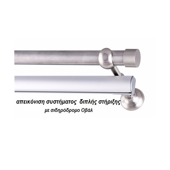 inox κουρτινόβεργα CRONOS Φ20 Νίκελ σατινέ