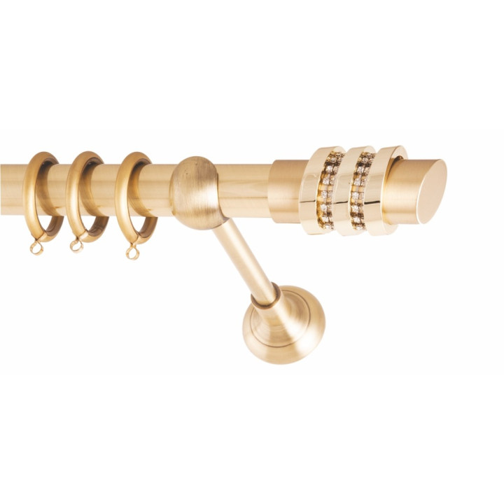 ΚΟΥΡΤΙΝΟΞΥΛΟ THREE RINGS STRASS FRANS Φ25 ΟΡΟ ΜΑΤ ΧΡΥΣΟ