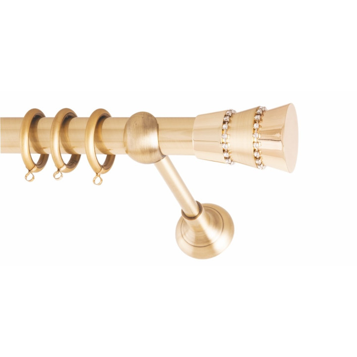 ΚΟΥΡΤΙΝΟΞΥΛΟ TRIPLO STRASS FRANS Φ25 ΟΡΟ ΜΑΤ ΧΡΥΣΟ